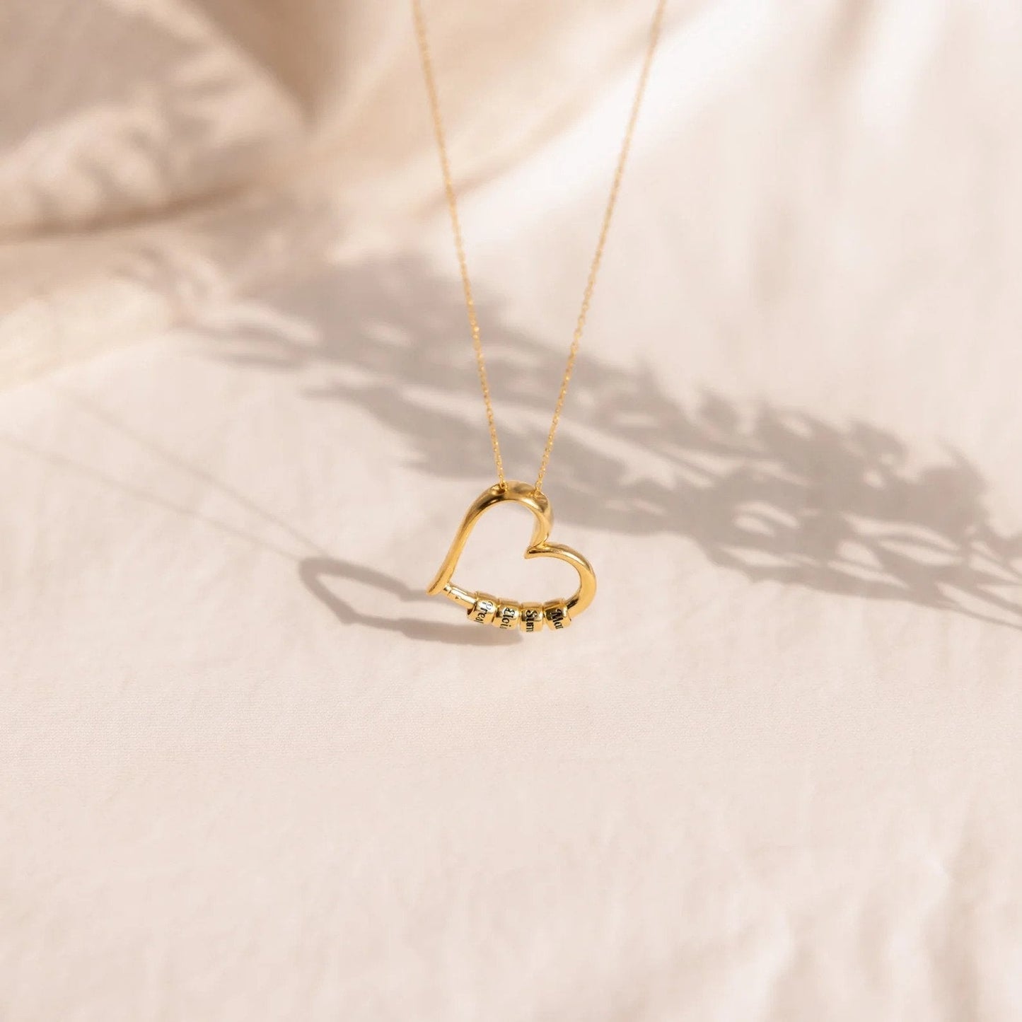 Custom Bead Heart Necklace